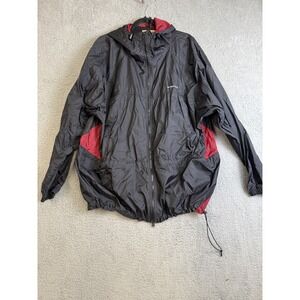 Woolrich Jacket Mens 2XL Black Red‎ Hooded Nylon Windbreaker Outdoor Coat Taiwan